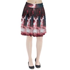 Deer Animal Moon Planet Space Fantasy Pleated Skirt by pakminggu