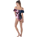 Deer Animal Moon Planet Space Fantasy Frill Detail One Piece Swimsuit View2