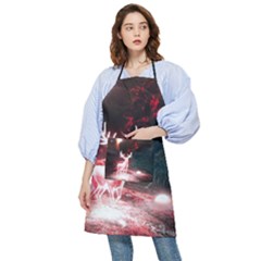 Deer Animal Moon Planet Space Fantasy Pocket Apron by pakminggu