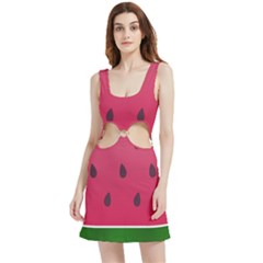 Watermelon Fruit Summer Red Fresh Food Healthy Velour Cutout Dress by pakminggu