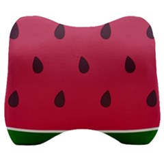 Watermelon Fruit Summer Red Fresh Food Healthy Velour Head Support Cushion by pakminggu