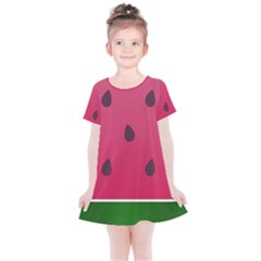 Watermelon Fruit Summer Red Fresh Food Healthy Kids  Simple Cotton Dress by pakminggu