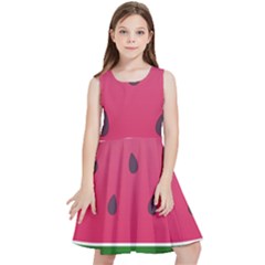 Watermelon Fruit Summer Red Fresh Food Healthy Kids  Skater Dress by pakminggu