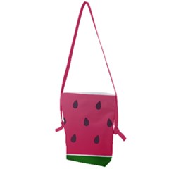 Watermelon Fruit Summer Red Fresh Food Healthy Folding Shoulder Bag by pakminggu