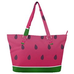 Watermelon Fruit Summer Red Fresh Food Healthy Full Print Shoulder Bag by pakminggu