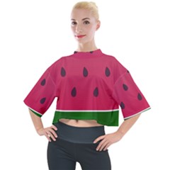 Watermelon Fruit Summer Red Fresh Food Healthy Mock Neck Tee by pakminggu