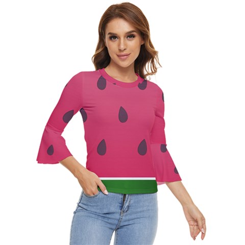 Watermelon Fruit Summer Red Fresh Food Healthy Bell Sleeve Top by pakminggu