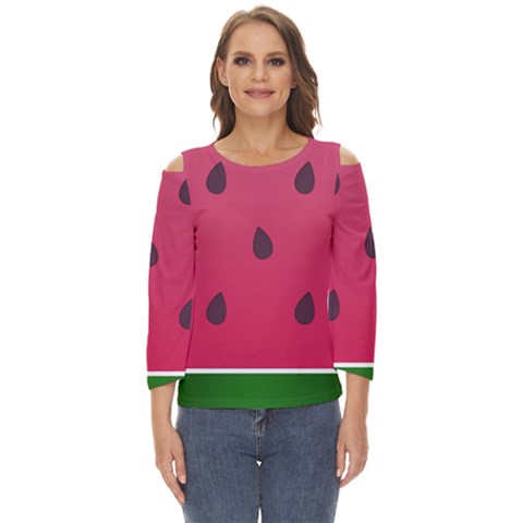 Watermelon Fruit Summer Red Fresh Food Healthy Cut Out Wide Sleeve Top by pakminggu