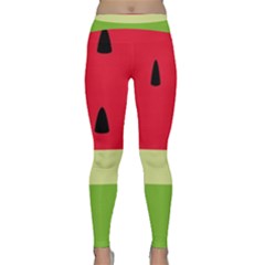 Watermelon Fruit Food Healthy Vitamins Nutrition Classic Yoga Leggings by pakminggu