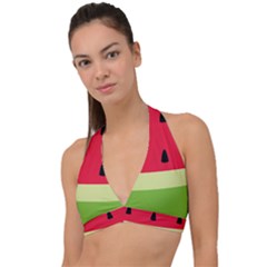 Watermelon Fruit Food Healthy Vitamins Nutrition Halter Plunge Bikini Top by pakminggu