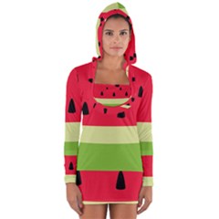 Watermelon Fruit Food Healthy Vitamins Nutrition Long Sleeve Hooded T-shirt by pakminggu