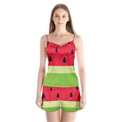 Watermelon Fruit Food Healthy Vitamins Nutrition Satin Pajamas Set by pakminggu