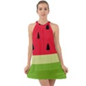 Watermelon Fruit Food Healthy Vitamins Nutrition Halter Tie Back Chiffon Dress View1