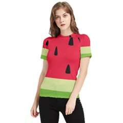 Watermelon Fruit Food Healthy Vitamins Nutrition Women s Short Sleeve Rash Guard by pakminggu