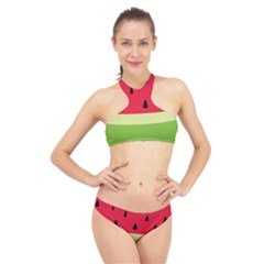 Watermelon Fruit Food Healthy Vitamins Nutrition High Neck Bikini Set by pakminggu