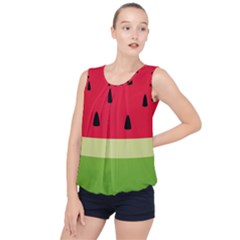 Watermelon Fruit Food Healthy Vitamins Nutrition Bubble Hem Chiffon Tank Top by pakminggu