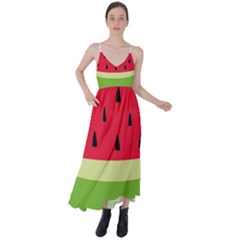 Watermelon Fruit Food Healthy Vitamins Nutrition Tie Back Maxi Dress by pakminggu