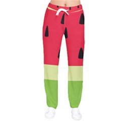 Watermelon Fruit Food Healthy Vitamins Nutrition Women Velvet Drawstring Pants by pakminggu