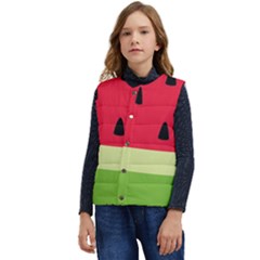 Watermelon Fruit Food Healthy Vitamins Nutrition Kid s Short Button Up Puffer Vest	 by pakminggu