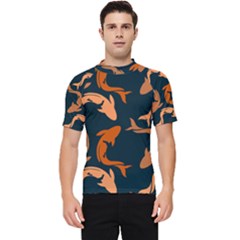 Background Pattern Texture Design Wallpaper Fish Men s Short Sleeve Rash Guard by pakminggu