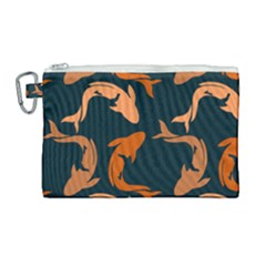 Background Pattern Texture Design Wallpaper Fish Canvas Cosmetic Bag (large) by pakminggu