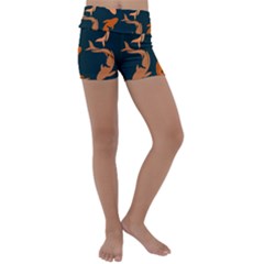 Background Pattern Texture Design Wallpaper Fish Kids  Lightweight Velour Yoga Shorts by pakminggu