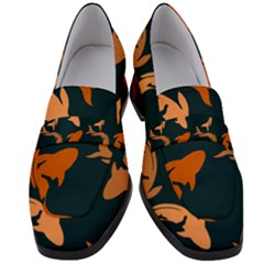 Background Pattern Texture Design Wallpaper Fish Women s Chunky Heel Loafers by pakminggu