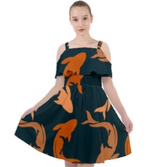 Background Pattern Texture Design Wallpaper Fish Cut Out Shoulders Chiffon Dress by pakminggu