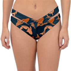 Background Pattern Texture Design Wallpaper Fish Double Strap Halter Bikini Bottoms