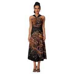 Sea Anemone Coral Underwater Ocean Sea Water Sleeveless Cross Front Cocktail Midi Chiffon Dress by pakminggu