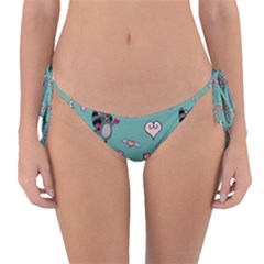 Raccoon Texture Seamless Scrapbooking Hearts Reversible Bikini Bottoms by pakminggu