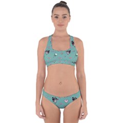 Raccoon Texture Seamless Scrapbooking Hearts Cross Back Hipster Bikini Set by pakminggu