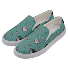 Raccoon Texture Seamless Scrapbooking Hearts Men s Canvas Slip Ons by pakminggu