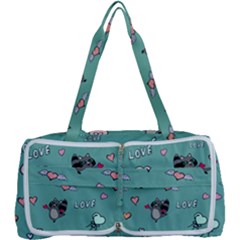 Raccoon Texture Seamless Scrapbooking Hearts Multi Function Bag by pakminggu