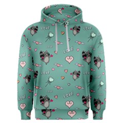 Raccoon Texture Seamless Scrapbooking Hearts Men s Overhead Hoodie by pakminggu