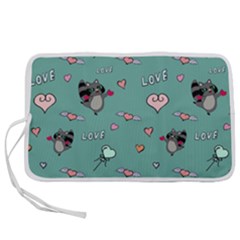 Raccoon Texture Seamless Scrapbooking Hearts Pen Storage Case (l) by pakminggu