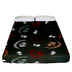 Art Halloween Pattern Creepy Design Digital Papers Fitted Sheet (king Size) by pakminggu