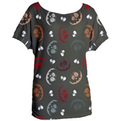 Art Halloween Pattern Creepy Design Digital Papers Women s Oversized Tee by pakminggu