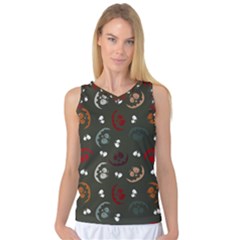 Art Halloween Pattern Creepy Design Digital Papers Women s Basketball Tank Top by pakminggu