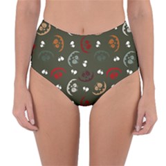 Art Halloween Pattern Creepy Design Digital Papers Reversible High-waist Bikini Bottoms