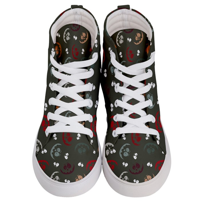 Art Halloween Pattern Creepy Design Digital Papers Men s Hi-Top Skate Sneakers