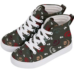 Art Halloween Pattern Creepy Design Digital Papers Kids  Hi-top Skate Sneakers by pakminggu