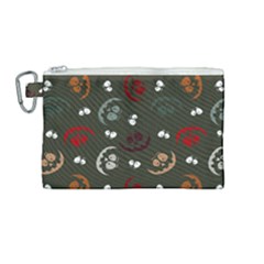 Art Halloween Pattern Creepy Design Digital Papers Canvas Cosmetic Bag (medium) by pakminggu