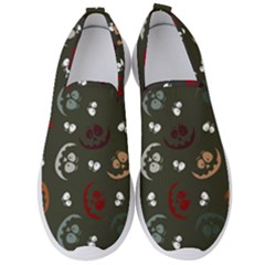 Art Halloween Pattern Creepy Design Digital Papers Men s Slip On Sneakers by pakminggu