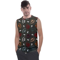 Art Halloween Pattern Creepy Design Digital Papers Men s Regular Tank Top by pakminggu