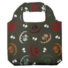 Art Halloween Pattern Creepy Design Digital Papers Premium Foldable Grocery Recycle Bag by pakminggu