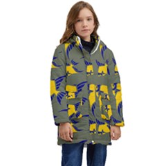 Background Pattern Texture Design Wallpaper Kids  Hooded Longline Puffer Jacket by pakminggu