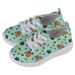 Dog Pattern Seamless Blue Background Scrapbooking Kids  Lightweight Sports Shoes by pakminggu