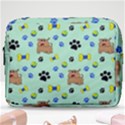 Dog Pattern Seamless Blue Background Scrapbooking Make Up Pouch (Large) View1