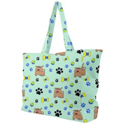 Dog Pattern Seamless Blue Background Scrapbooking Simple Shoulder Bag by pakminggu